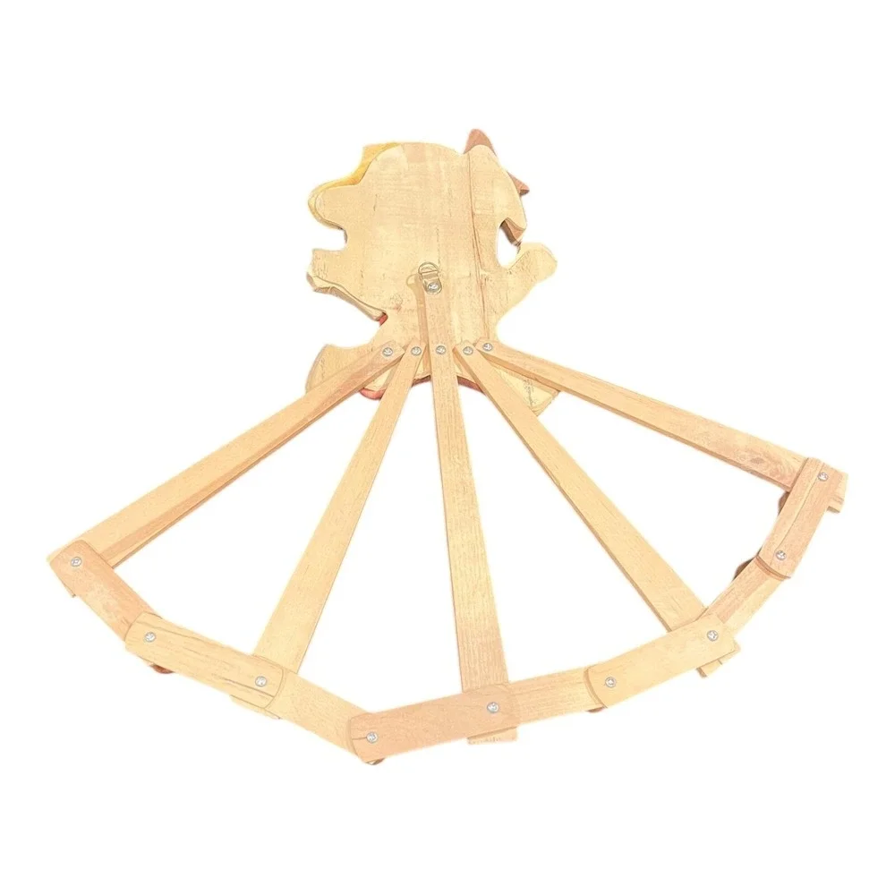 Expandable Accordion Style Wood Clothes Hat‎ Hanger-9 Peg W/ Boy